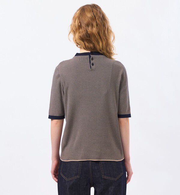 MACKINTOSH PHILOSOPHY「【LEE4月号/蛯原友里さん着用】Cleric Collar Knit ハーフスリーブ」|ニット・セーター|