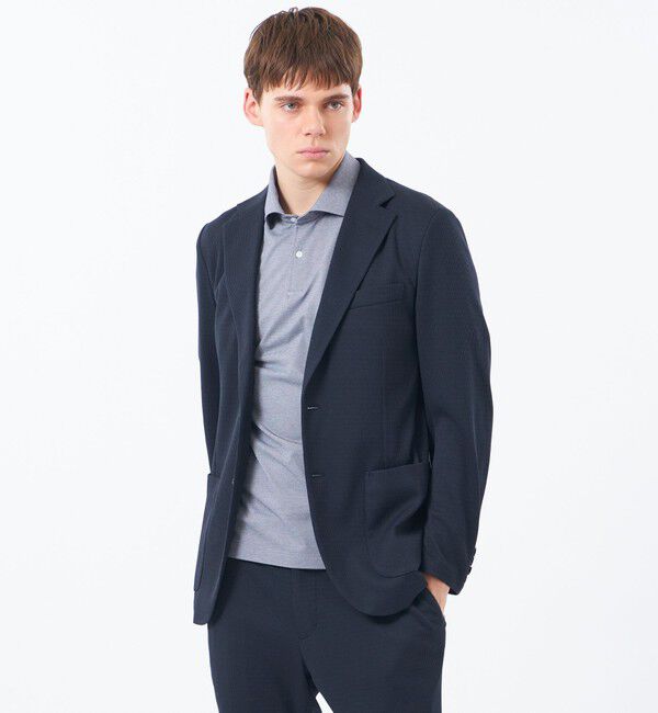 MACKINTOSH PHILOSOPHY「【予約販売】テーラードジャージー ジャケット ミニワッフル」|テーラードジャケット|ネイビー