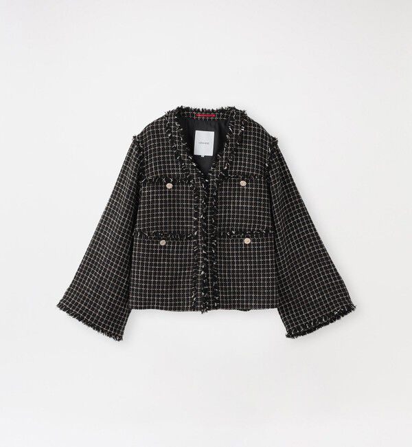  「ファンシーツイードジャケット」|ブルゾン・スタジャン|ブラック