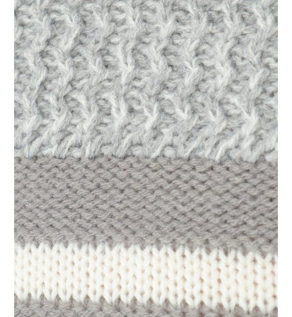 ikka「編地MIXパネルボーダーニット」|プルオーバー|