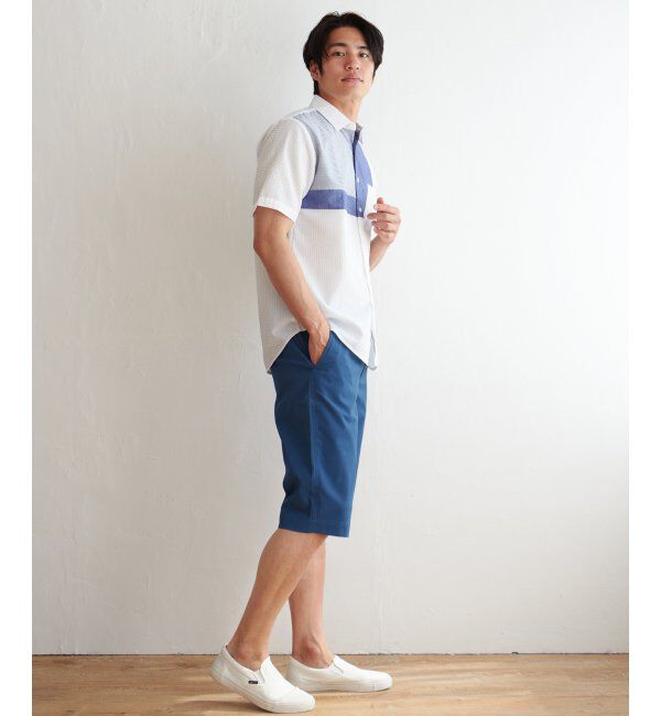 ikka「サッカーブロック切り替えシャツ」|シャツ・ブラウス|