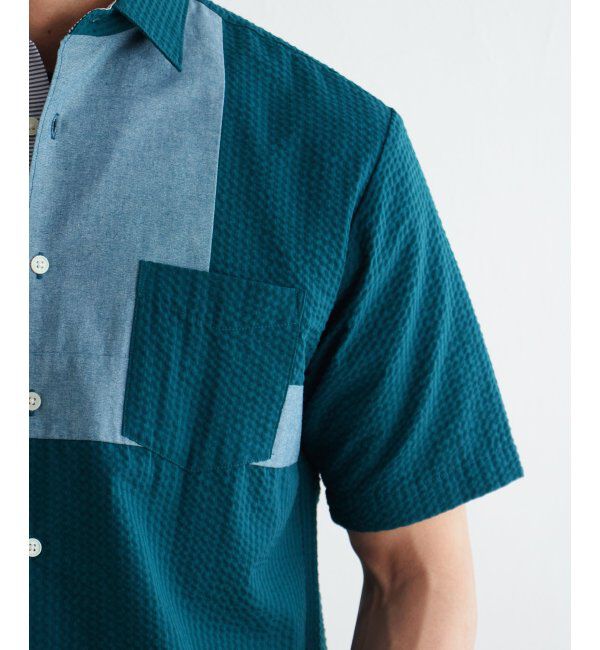 ikka「サッカーブロック切り替えシャツ」|シャツ・ブラウス|