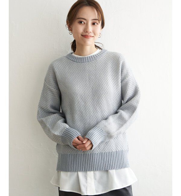 ikka「【雑誌InRed12月号掲載】バーズアイ柄ニットプルオーバー」|プルオーバー|