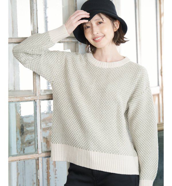 ikka「【雑誌InRed12月号掲載】バーズアイ柄ニットプルオーバー」|プルオーバー|