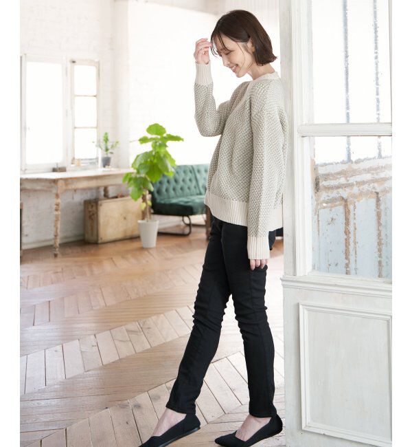 ikka「【雑誌InRed12月号掲載】バーズアイ柄ニットプルオーバー」|プルオーバー|