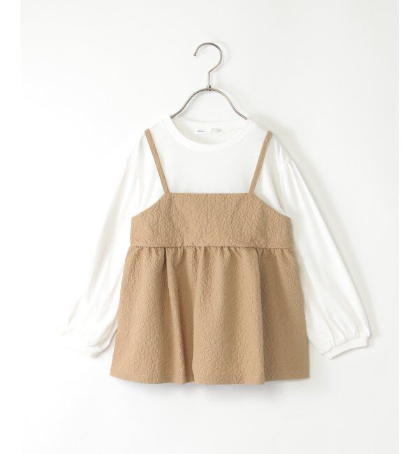 ikka kids「ふくれジャガードキャミドッキングLS（120~160cm）」|シャツ・ブラウス|ベージュ