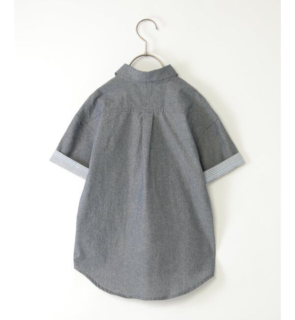ikka kids「【親子おそろい】シャンブレー5分袖シャツ（120~160cm）」|シャツ・ブラウス|