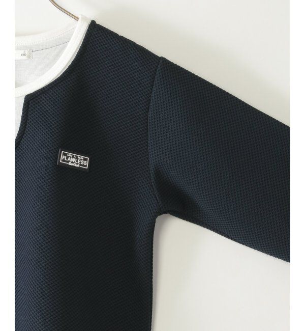 ikka kids「【親子おそろい】キーネックレイヤード7分袖Tシャツ（120~160cm）」|Tシャツ・カットソー|