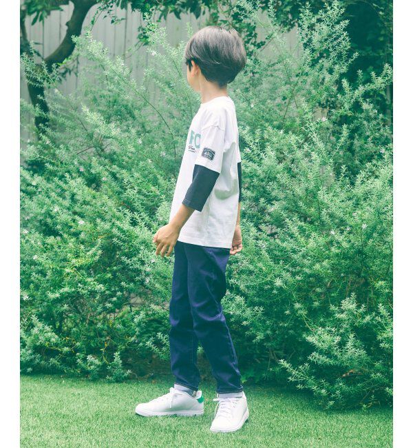 ikka kids「7分袖レイヤードロゴTシャツ（120~160cm）」|Tシャツ・カットソー|