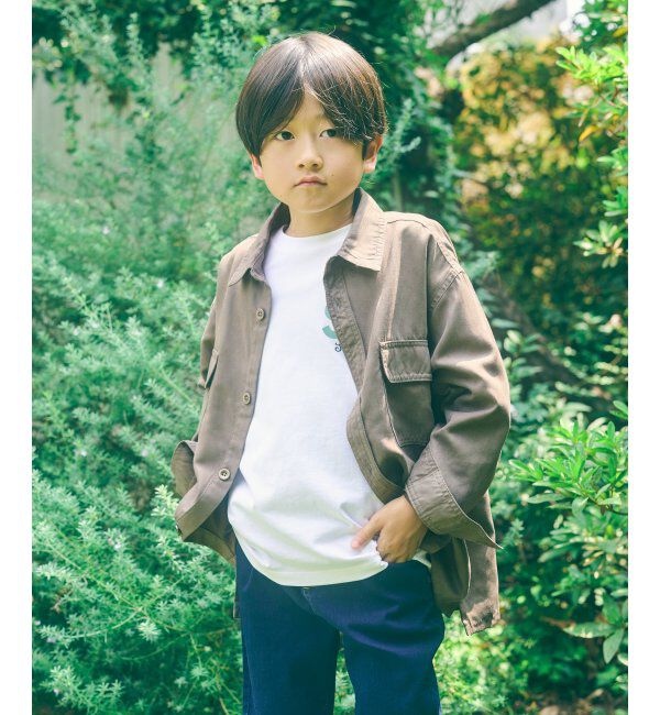 ikka kids「7分袖レイヤードロゴTシャツ（120~160cm）」|Tシャツ・カットソー|