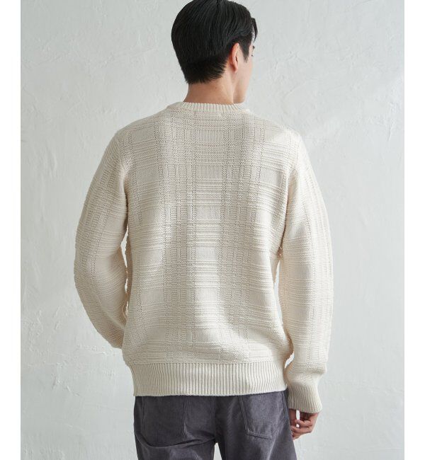 ikka「ジャカードチェックニット」|プルオーバー|
