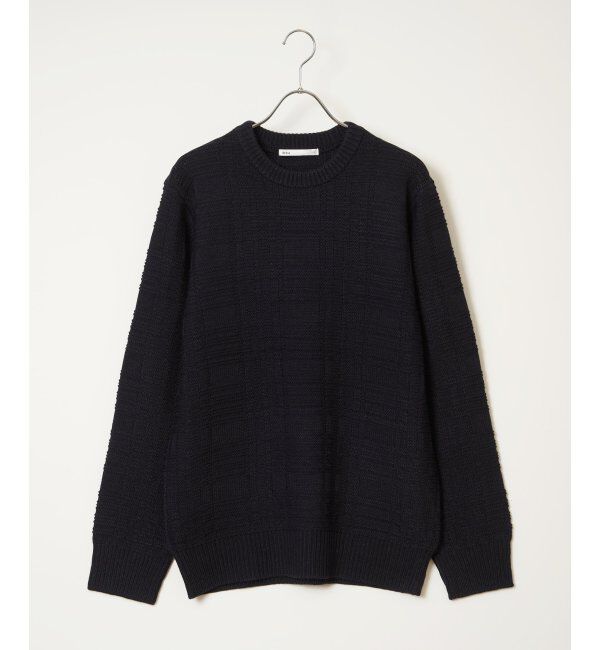 ikka「ジャカードチェックニット」|プルオーバー|