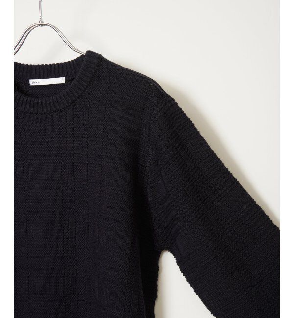 ikka「ジャカードチェックニット」|プルオーバー|