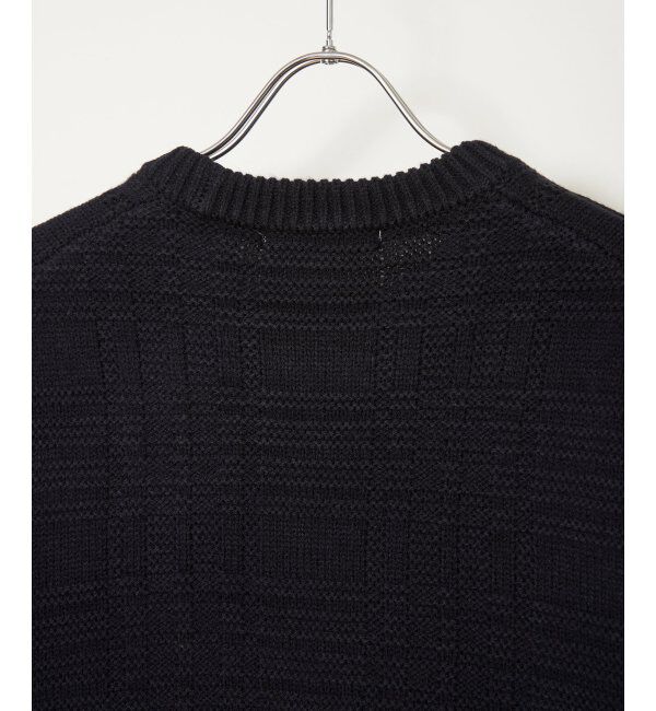 ikka「ジャカードチェックニット」|プルオーバー|