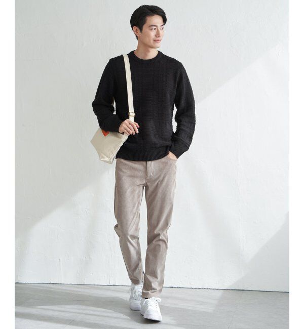 ikka「ジャカードチェックニット」|プルオーバー|