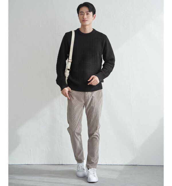 ikka「ジャカードチェックニット」|プルオーバー|