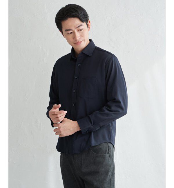IKKA LOUNGE「GOKU楽ワークワッフルスイスカラーシャツ」|シャツ・ブラウス|
