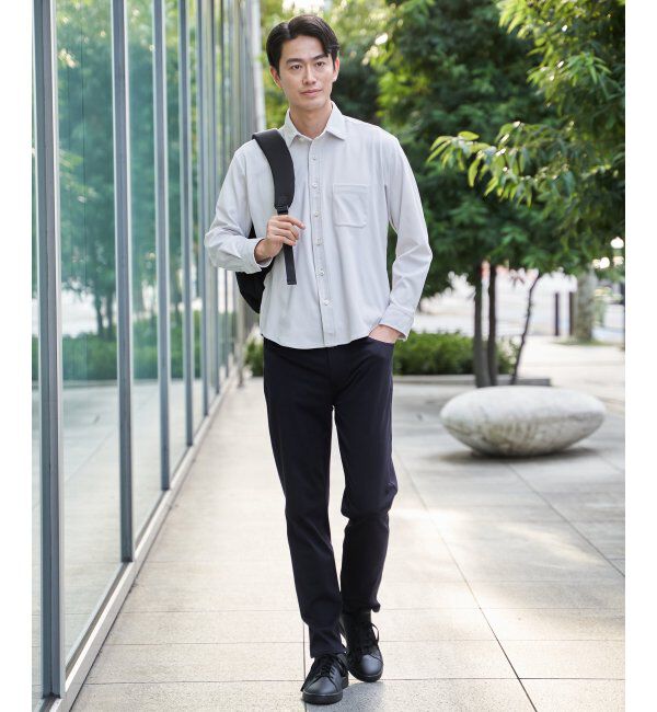 IKKA LOUNGE「GOKU楽ワークワッフルスイスカラーシャツ」|シャツ・ブラウス|