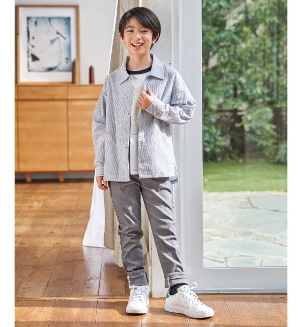 ikka kids「【親子コーデ】サッカースナップシャウター（110~160cm）」|シャツ・ブラウス|