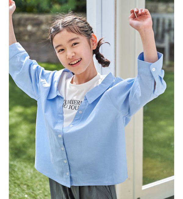 ikka kids「【親子コーデ】ロゴTドッキングドッキングブラウス（120~160cm）」|シャツ・ブラウス|