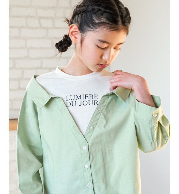 ikka kids「【親子コーデ】ロゴTドッキングドッキングブラウス（120~160cm）」|シャツ・ブラウス|