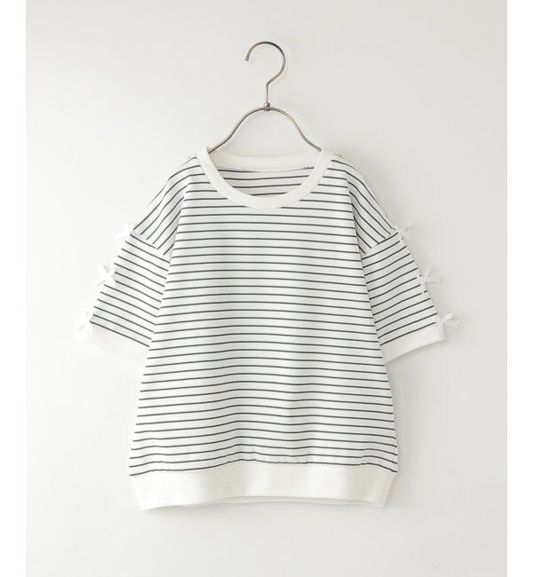 ikka kids「【親子コーデ】 フライス袖リボンドルマンプルオーバー (120cm~160cm)」|Tシャツ・カットソー|