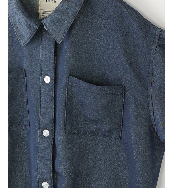 ikka kids「【親子コーデ】 裾シャーリングシャツ (110cm~160cm)」|シャツ・ブラウス|