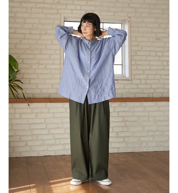 Lbc with Life「コットンゆるシャーリング2WAYシャツ」|シャツ・ブラウス|