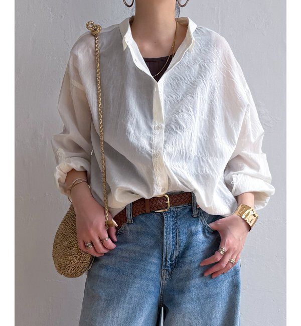 Lbc with Life「コットンゆるシャーリング2WAYシャツ」|シャツ・ブラウス|