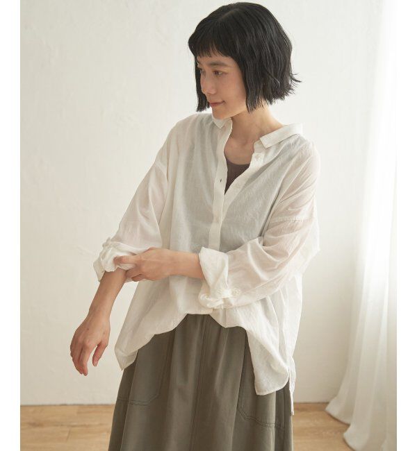 Lbc with Life「コットンゆるシャーリング2WAYシャツ」|シャツ・ブラウス|