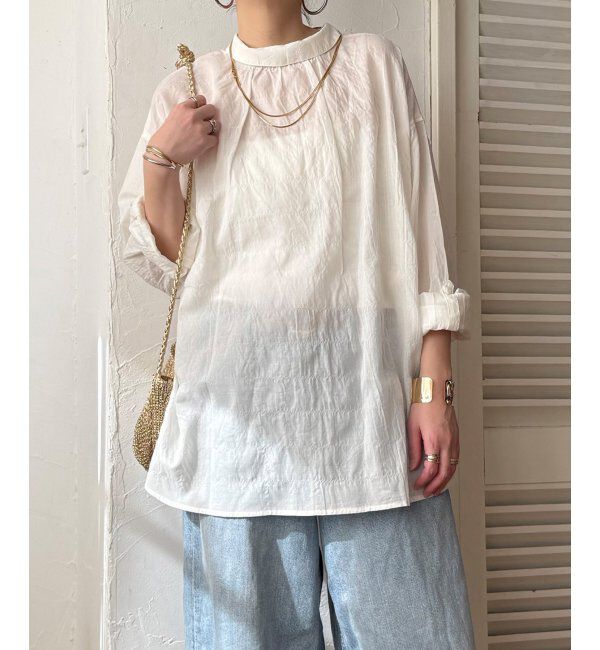 Lbc with Life「コットンゆるシャーリング2WAYシャツ」|シャツ・ブラウス|