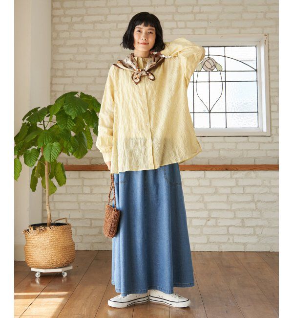 Lbc with Life「コットンゆるシャーリング2WAYシャツ」|シャツ・ブラウス|