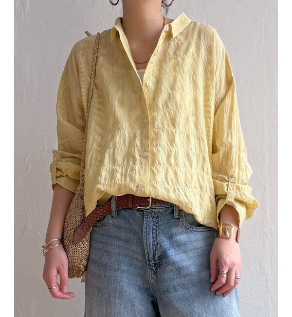 Lbc with Life「コットンゆるシャーリング2WAYシャツ」|シャツ・ブラウス|