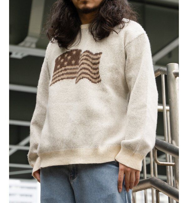 VENCE share style「グラフィックモヘアライクニット」|その他|オフホワイト