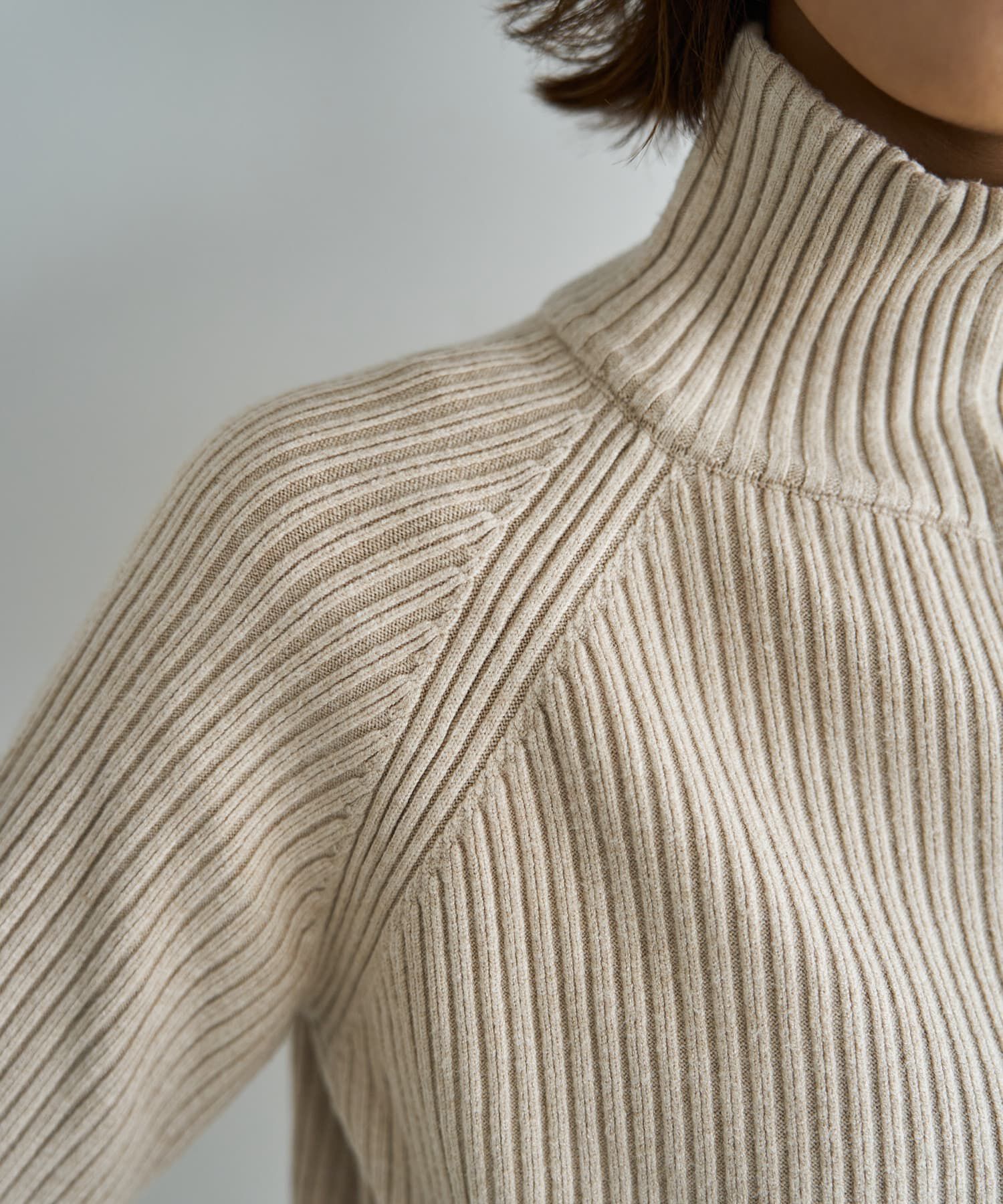 STYLE DELI「スタンドネックジップニットトップス」|ニット・セーター|