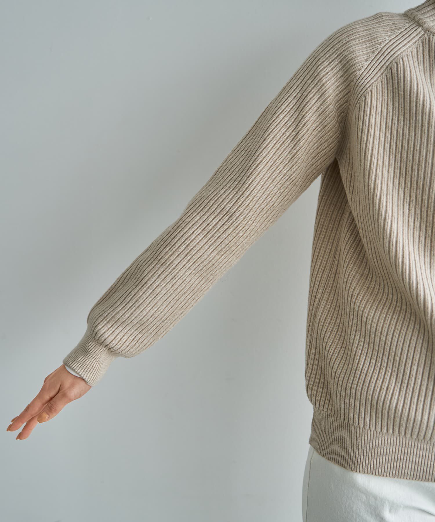 STYLE DELI「スタンドネックジップニットトップス」|ニット・セーター|