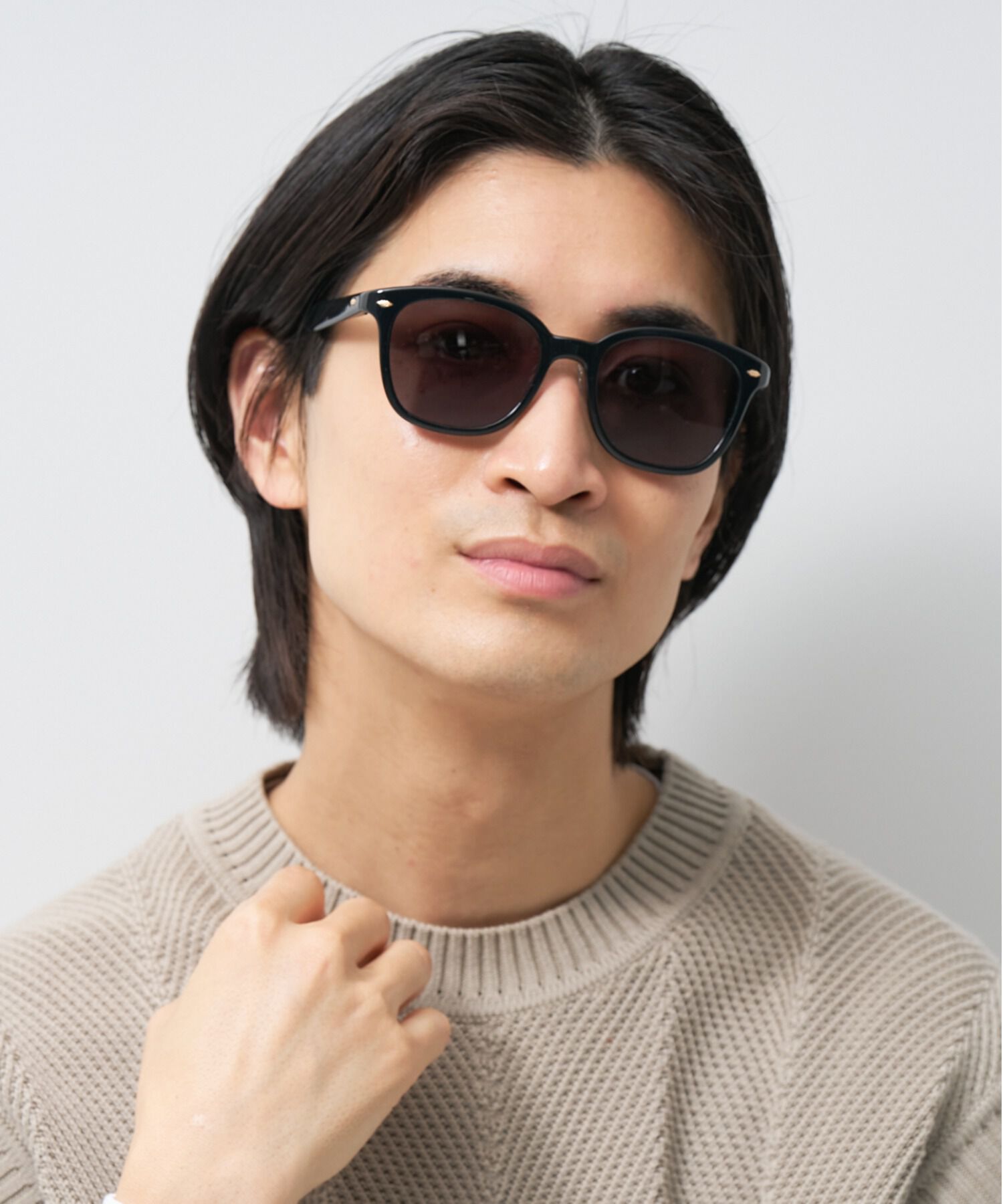  「ウェリントン型 サングラス｜黒縁フレーム｜べっ甲フレーム｜紫外線対策｜Zoff｜SUNGLASSES」|サングラス|