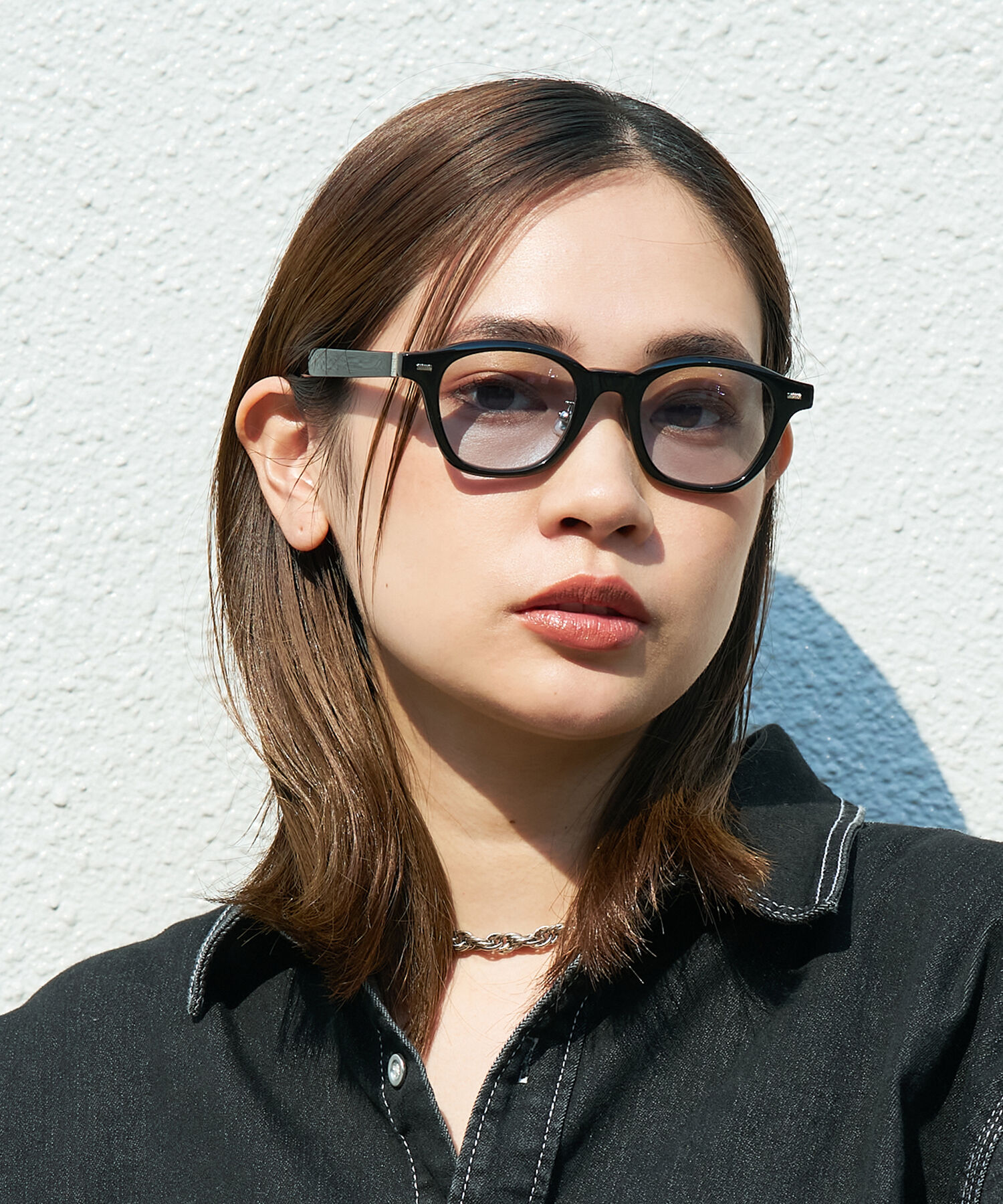  「【WEB限定】Zoff｜STUDIO SEVEN｜ウェリントン型 サングラス｜太縁フレーム」|サングラス|ブラック