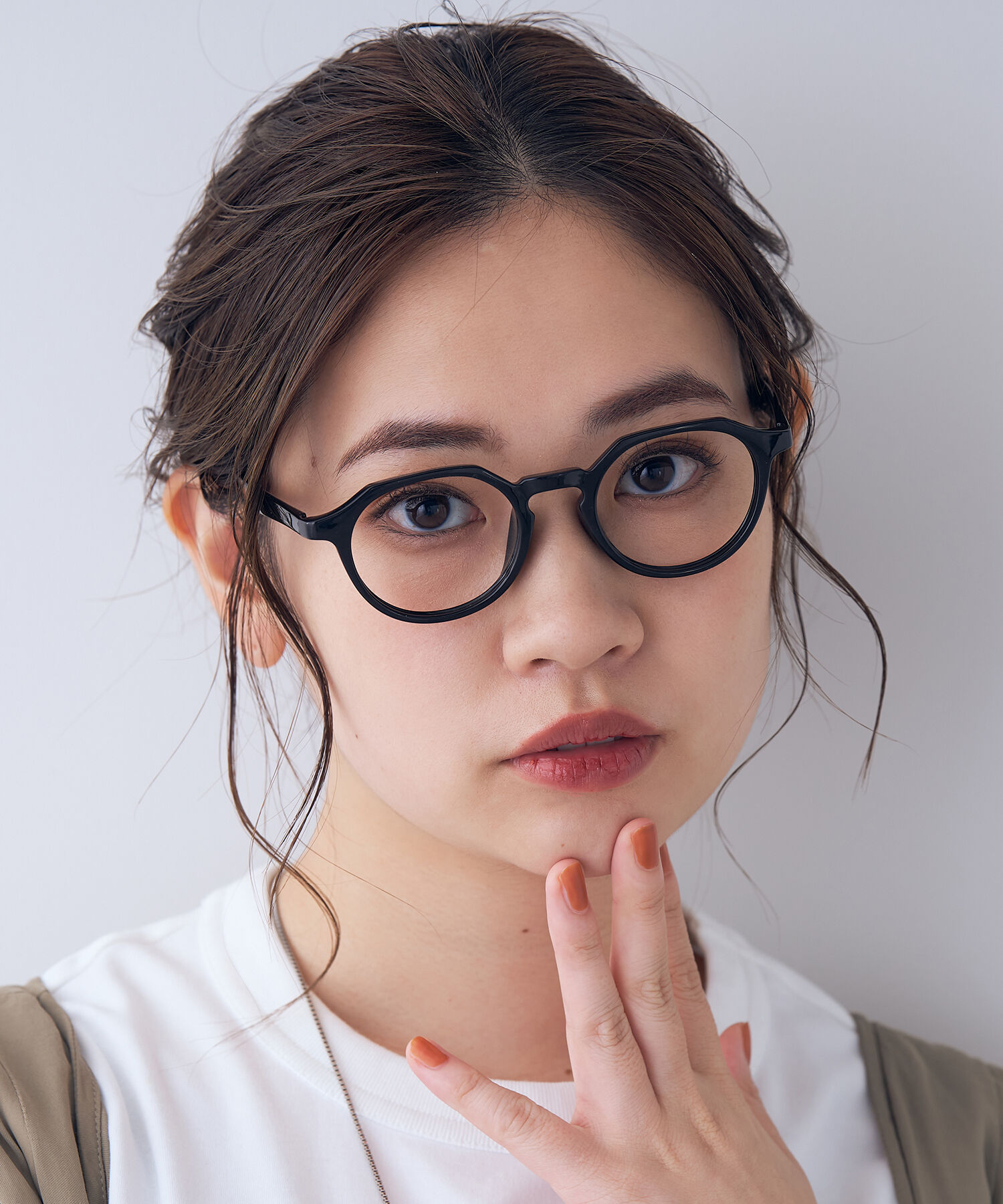  「ボストン型 メガネ｜ クラウンパント 軽量 黒縁 クリア フレーム  レンズ交換券付き GO」|メガネ|