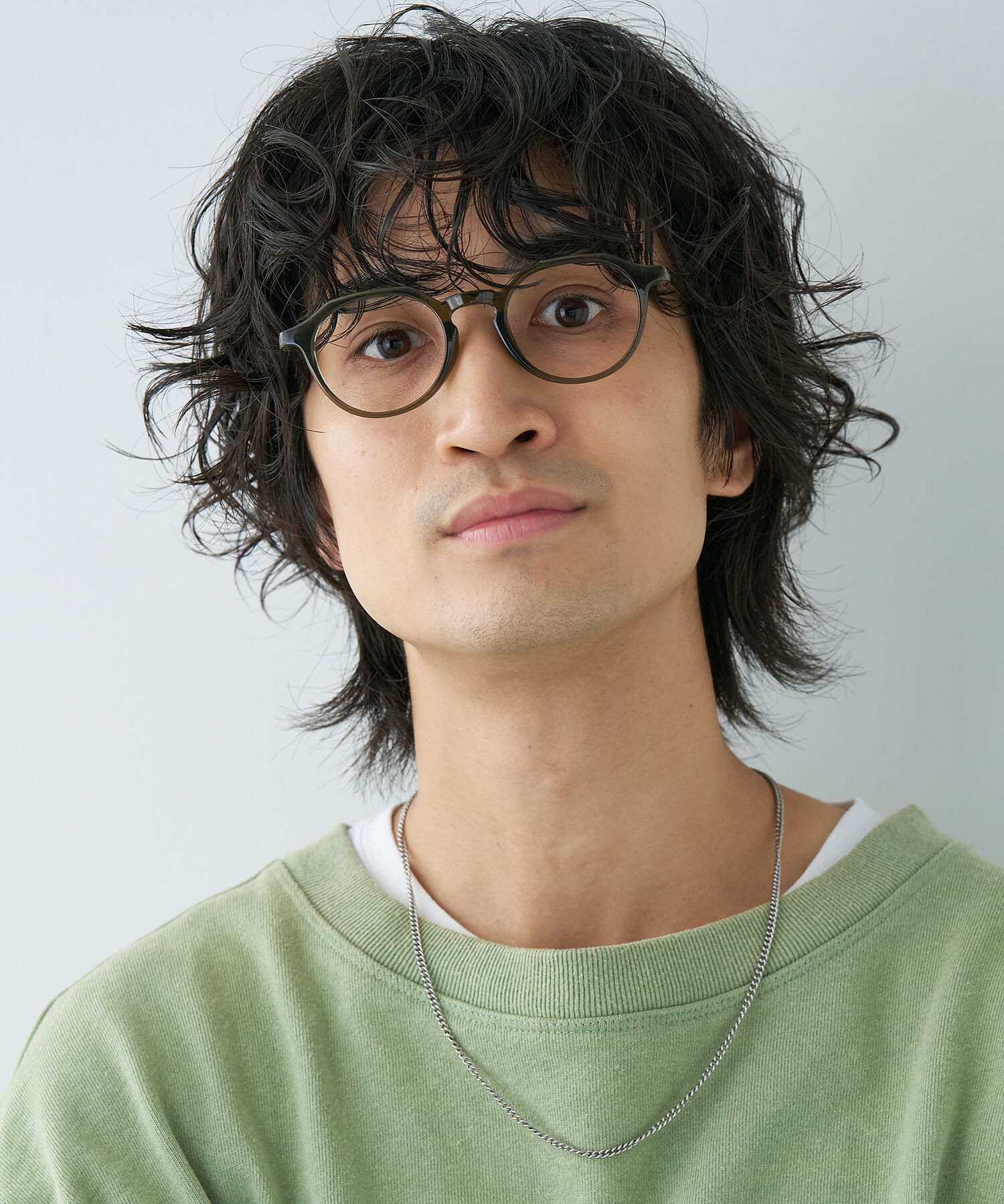  「ボストン型 メガネ｜ クラウンパント 軽量 黒縁 クリア フレーム  レンズ交換券付き GO」|メガネ|