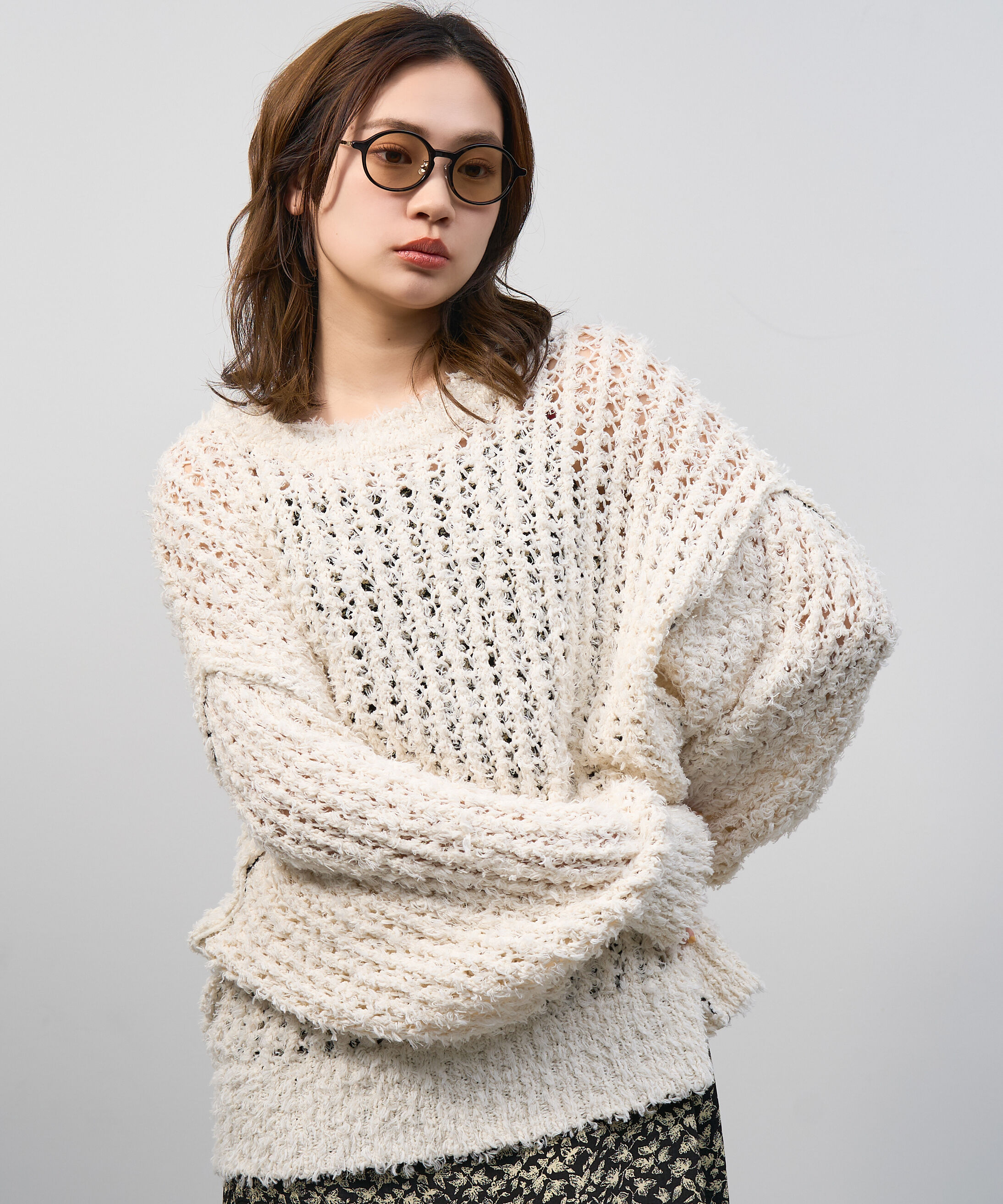  「【WEB限定】Zoff | Kirimaru ラウンド型 サングラス 丸型 波型 小顔効果 UVカット 紫外線対策 ズレ落ち防止」|サングラス|