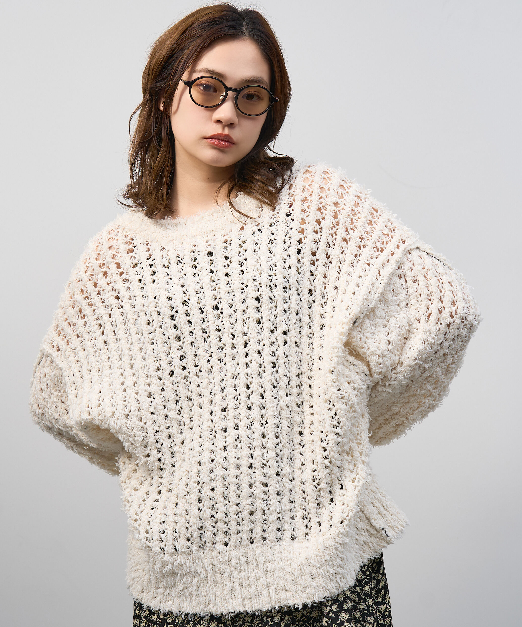  「【WEB限定】Zoff | Kirimaru ラウンド型 サングラス 丸型 波型 小顔効果 UVカット 紫外線対策 ズレ落ち防止」|サングラス|