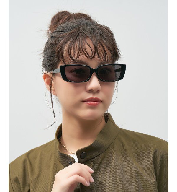  「【WEB限定】スクエア型 サングラス｜Y2K│紫外線対策│Zoff 横長 韓国ファッション」|サングラス|