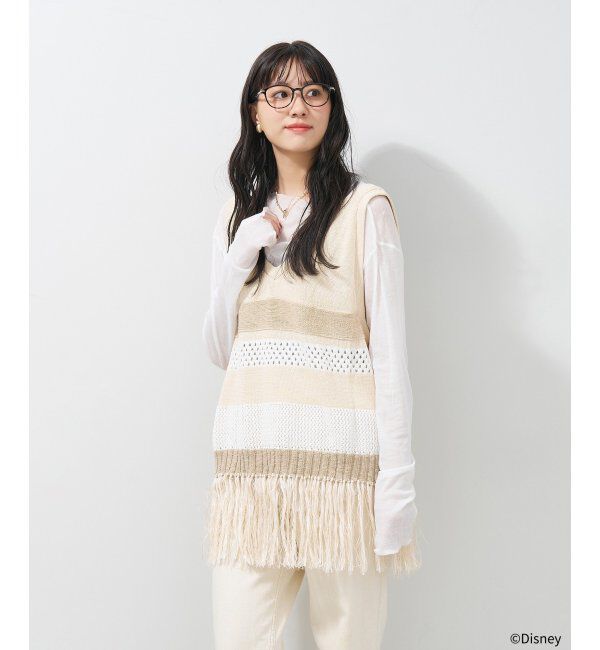  「ウェリントン メガネ Disney PRINCESS ベル  (カジュアルライン)  ディズニープリンセス  レンズ交換券付」|メガネ|茶系デミ