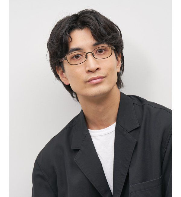  「スクエア型 メガネ メタルがきちんと感を演出してくれるフレーム/TRAD PATTERNS  レンズ交換券付」|メガネ|