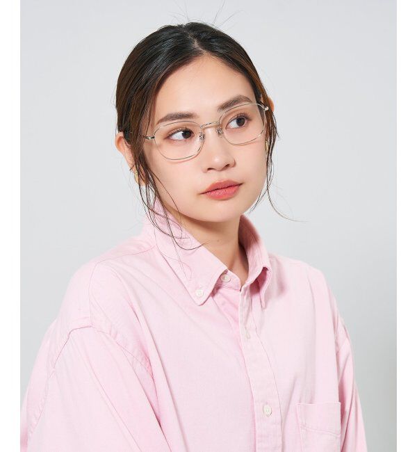  「ウェリントン型 メガネ | チタン 軽量 メタルフレーム レディース 大人可愛い レンズ交換券付」|メガネ|