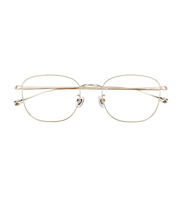  「ウェリントン型 メガネ | チタン 軽量 メタルフレーム レディース 大人可愛い レンズ交換券付」|メガネ|