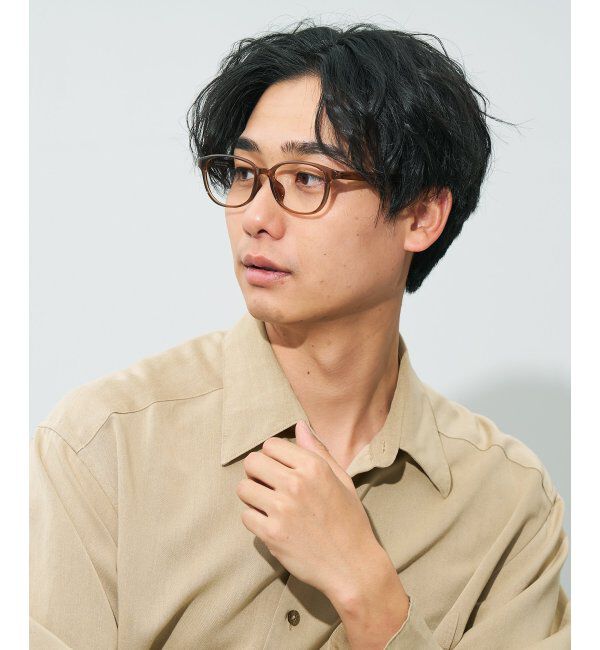  「ウェリントン型 メガネ | 大人可愛い 伊達メガネ レディース レンズ交換券付」|メガネ|ブラウン系その他1