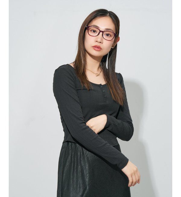  「ウェリントン型 メガネ | 大人可愛い 伊達メガネ レディース レンズ交換券付」|メガネ|