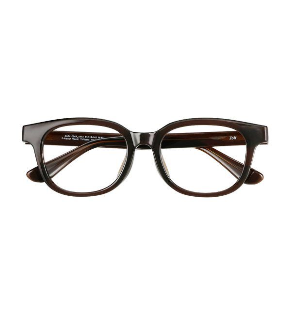  「ウェリントン型 メガネ | 軽量｜太縁｜黒縁フレーム｜伊達メガネ｜ユニセックス｜ビジネス レンズ交換券付」|メガネ|ブラウン1